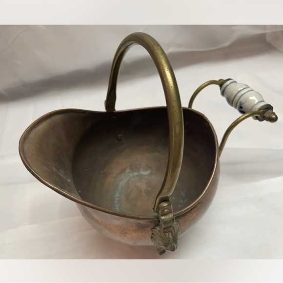Vintage Holland Copper & Brass Scuttle with Delph handle - Picture 7 of 15
